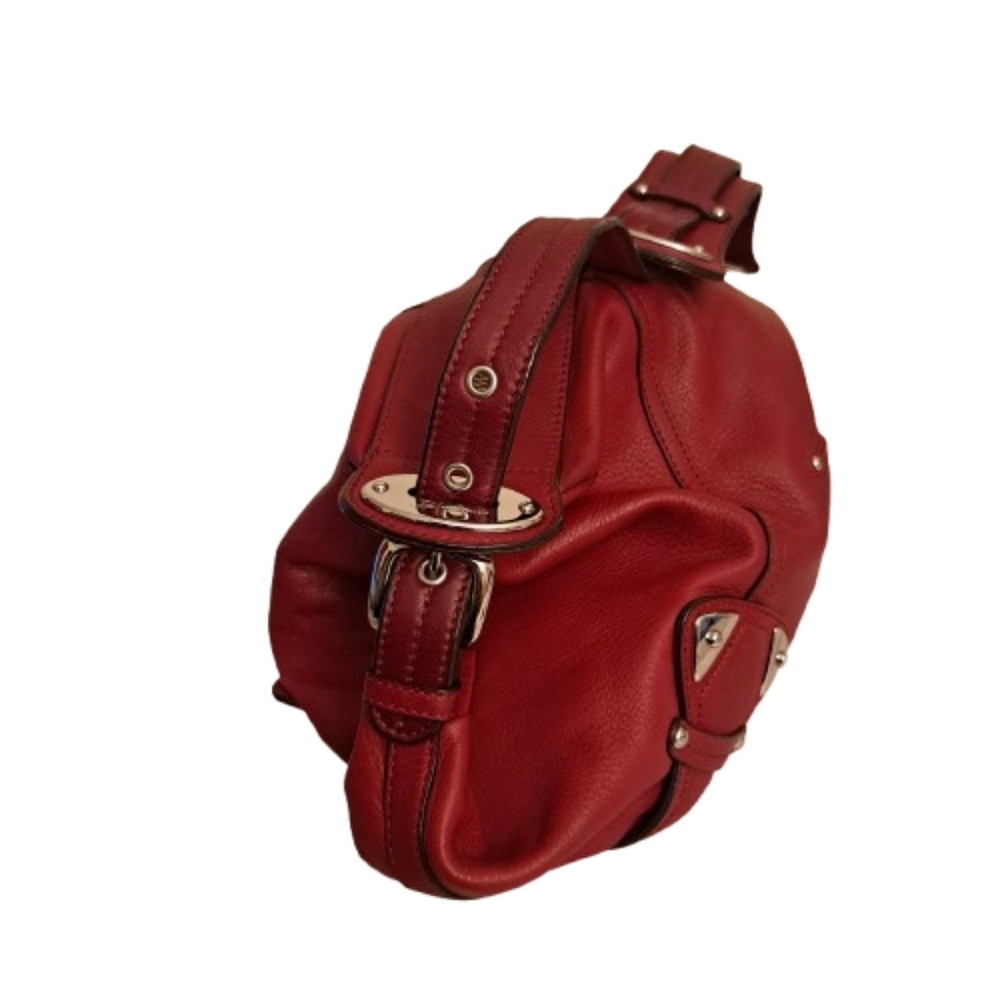 B. Makowsky Top Handle Buckle Detail Leather Slouchy Bag - Picture 4 of 11